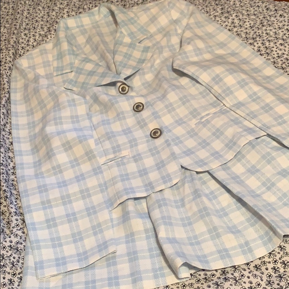 Vintage 80’s Padded Checkered  2 Piece Suit